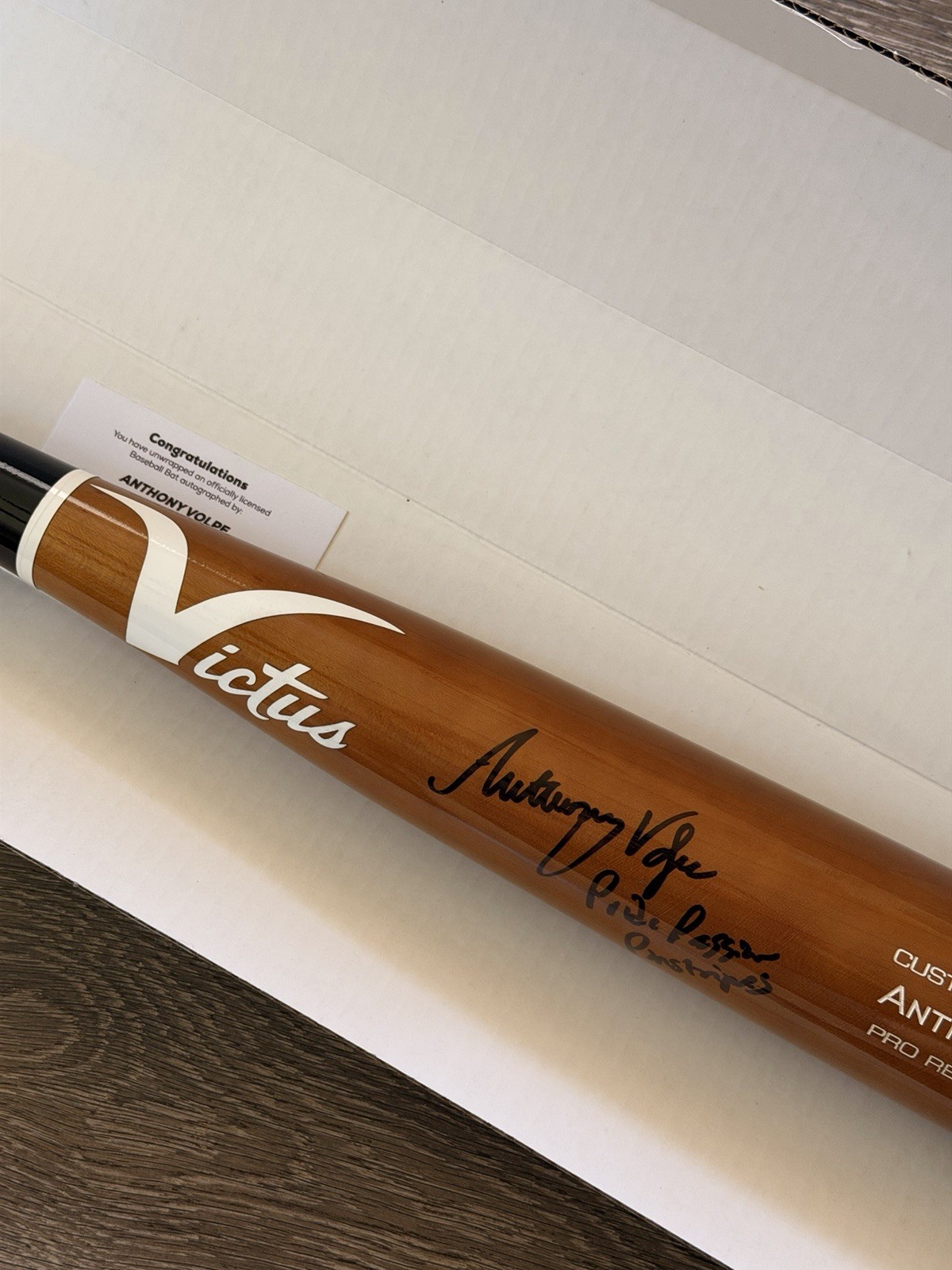 ANTHONY VOLPE Auto Victus Game Model Bat with \ ANTHONY VOLPE Auto Victus Game Model Bat with \