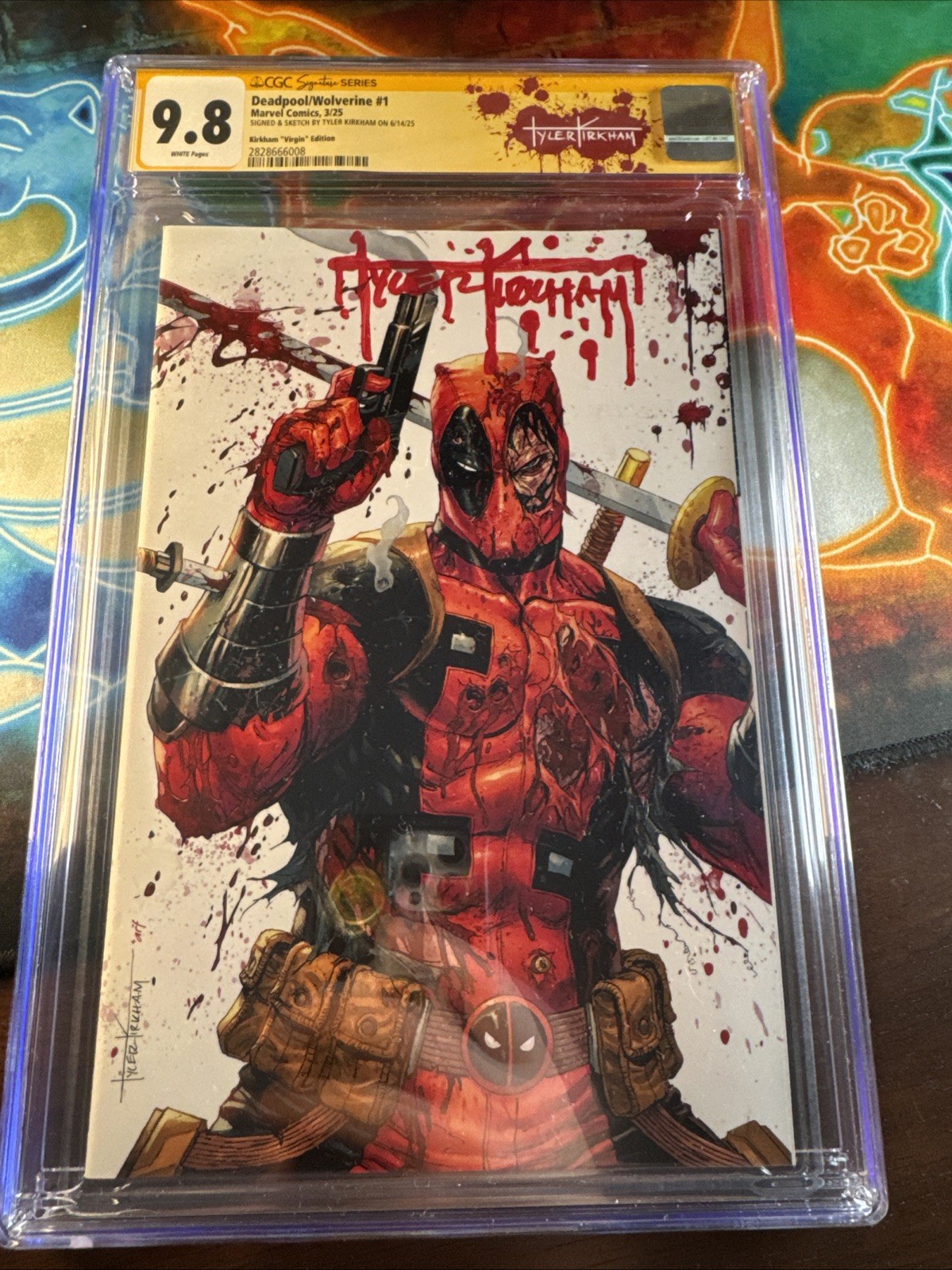 🩸CGC SS 9.8 DEADPOOL WOLVERINE #1 TYLER KIRKHAM SIGNED & SKETCH VIRGIN VARIANT 🩸CGC SS 9.8 DEADPOOL WOLVERINE #1 TYLER KIRKHAM SIGNED & SKETCH VIRGIN VARIANT