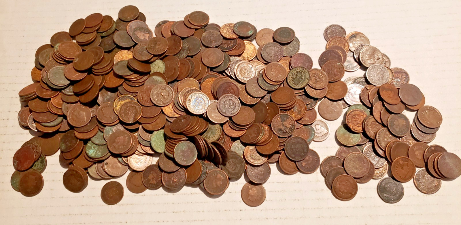 500 - INDIAN HEAD CENT CULL COINS - DATED FROM THE 60s ON  - PLEASE READ