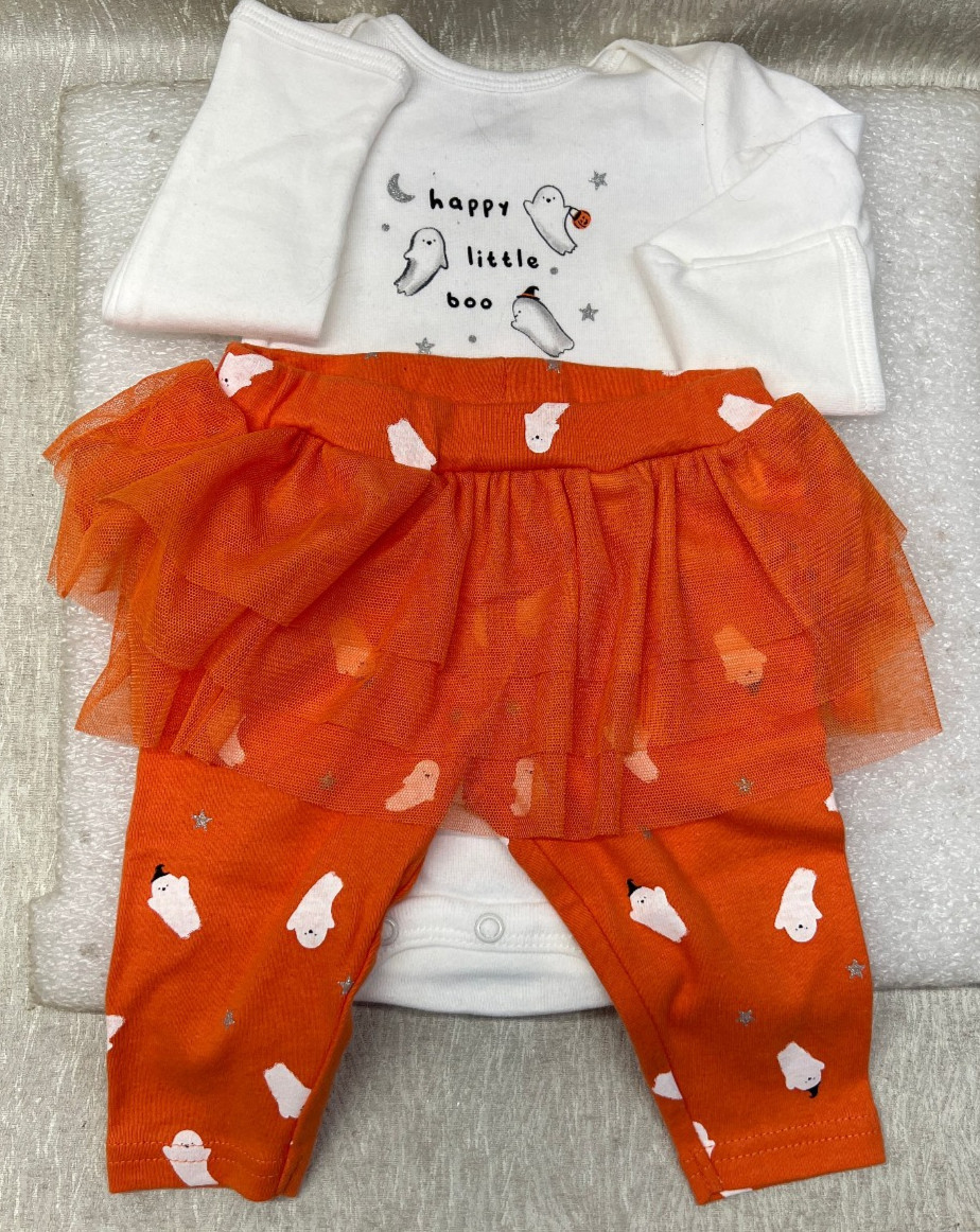 Carter\'s Halloween Happy Little Boo Outfit 2PC 3 Months Baby Girl New Carter\'s Halloween Happy Little Boo Outfit 2PC 3 Months Baby Girl New