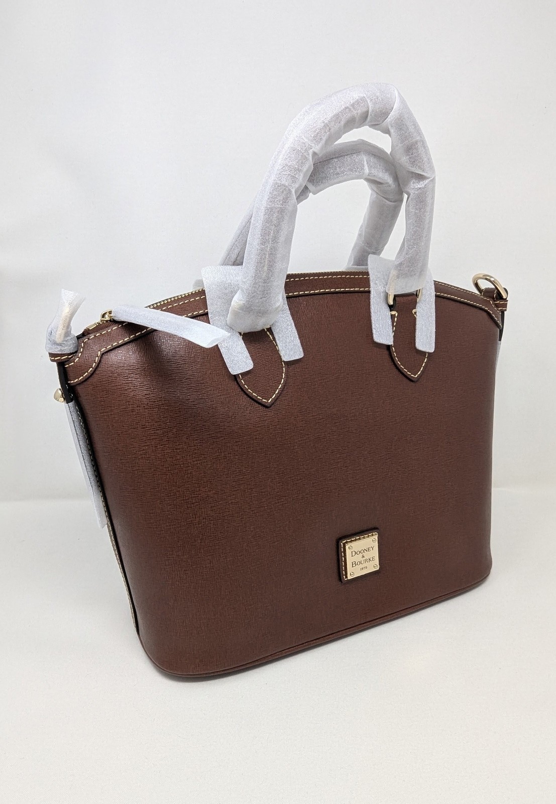 Dooney & Bourke Saffiano Domed Zip Satchel - Amber - BRAND NEW IN PACKAGING