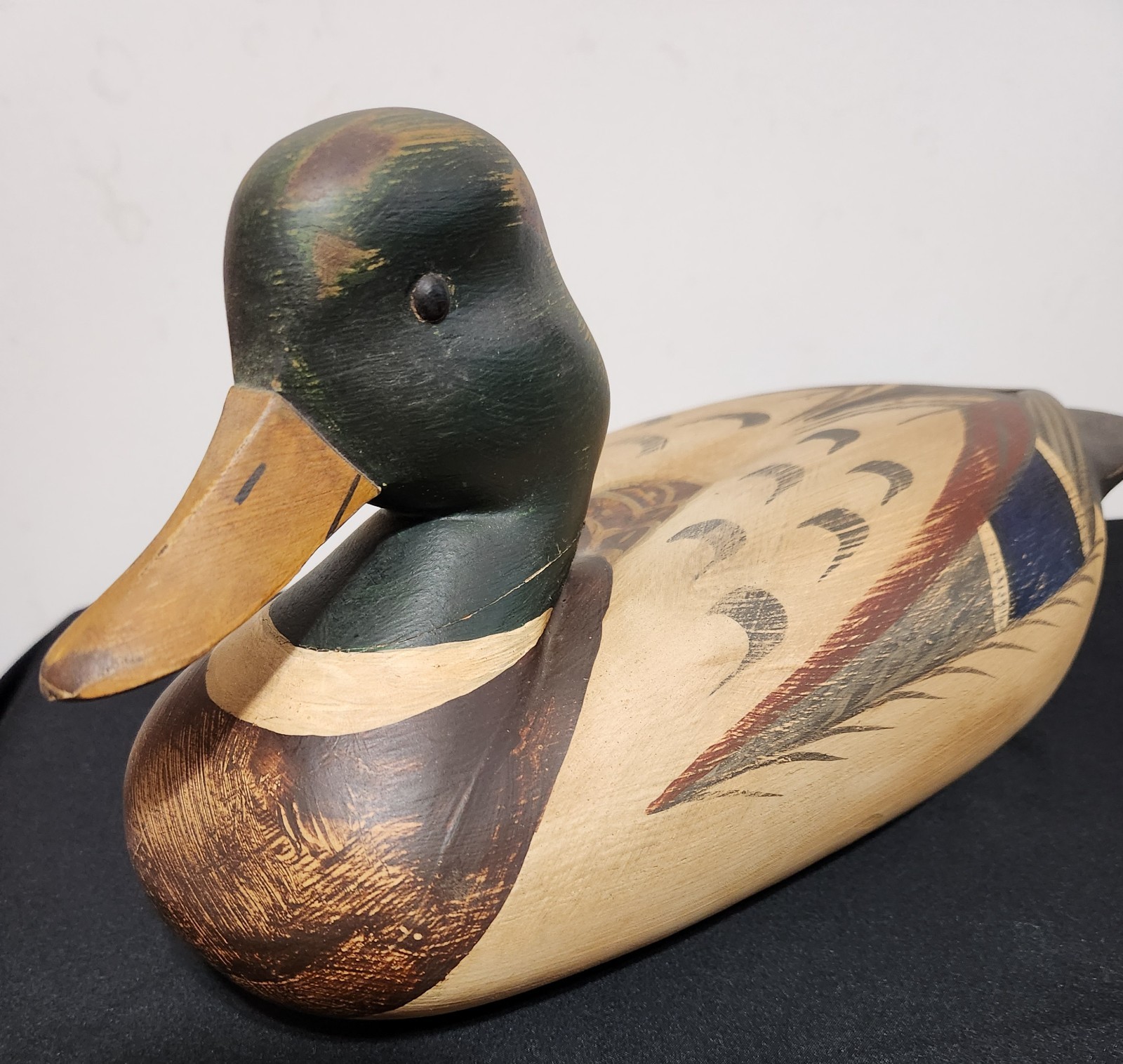 Vintage T.J.\'s Hooker Rig Duck Decoy Original Paint Glass Eyes 14” Vintage T.J.\'s Hooker Rig Duck Decoy Original Paint Glass Eyes 14”
