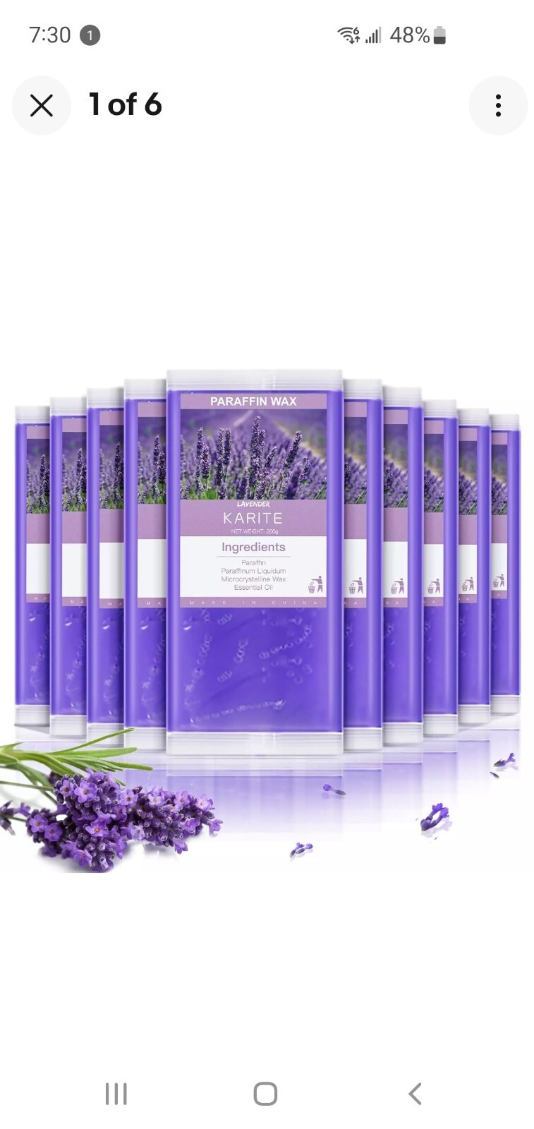 KARITE Paraffin Wax Refills 10 Pack Lavender Scented Paraffin Wax Beads Blocks KARITE Paraffin Wax Refills 10 Pack Lavender Scented Paraffin Wax Beads Blocks