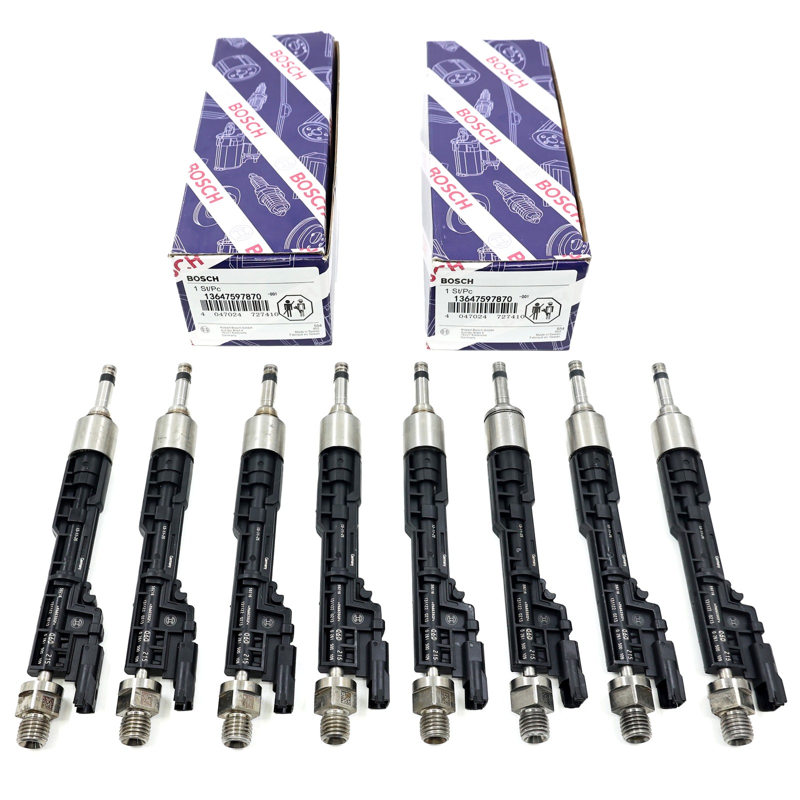 8PCS Fuel Injectors 13647597870 0261500109 For BMW 550i X5 X6 OEM