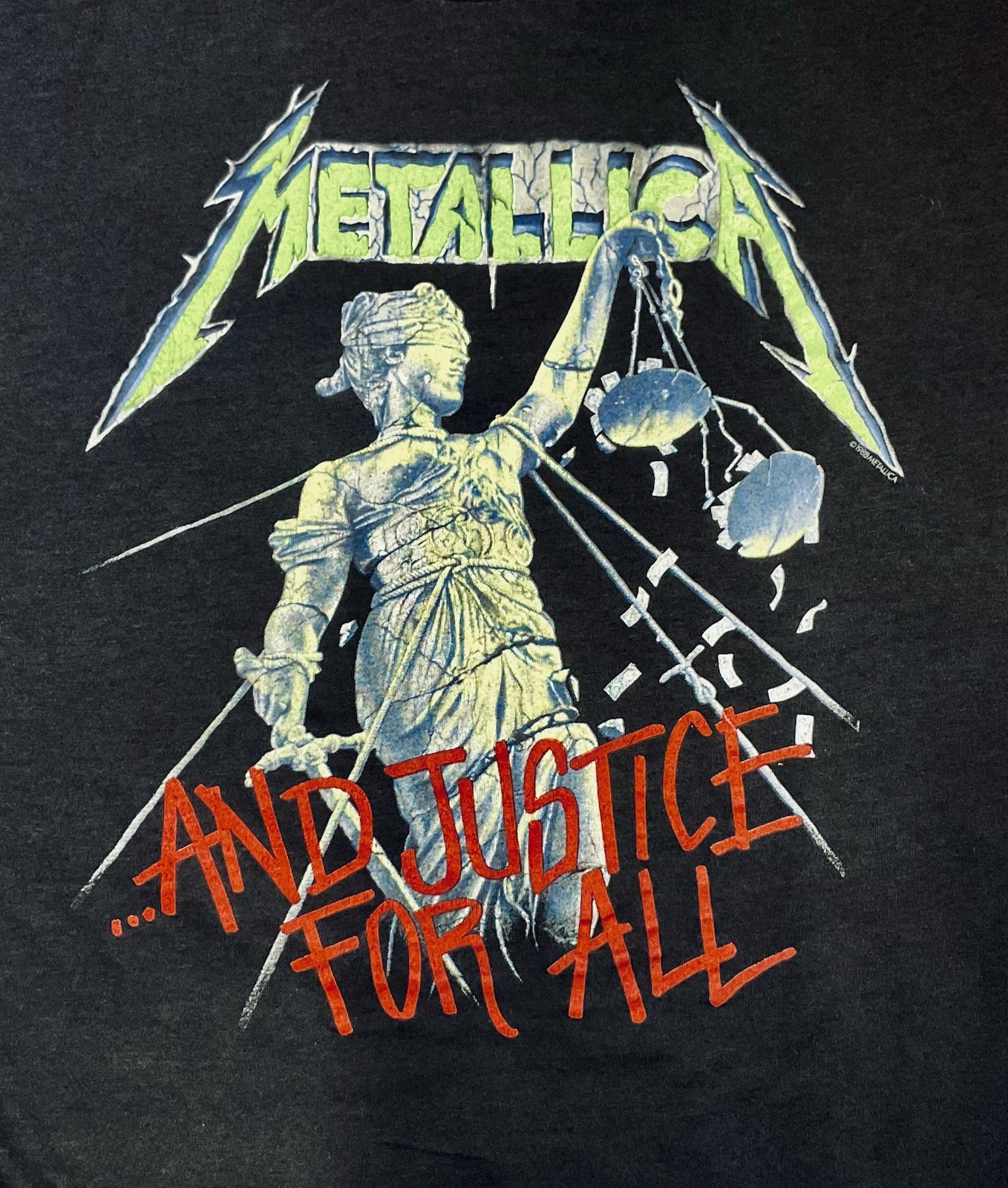 METALLICA Vintage 1988 And Justice For All Tour Shirt 88-89 Large Single Stitch