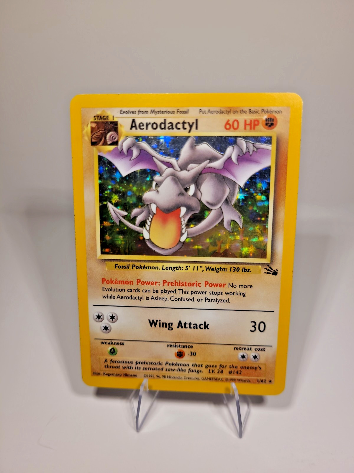 Aerodactyl 01/62 Fossil Holo Rare MP-Pokémon TCG