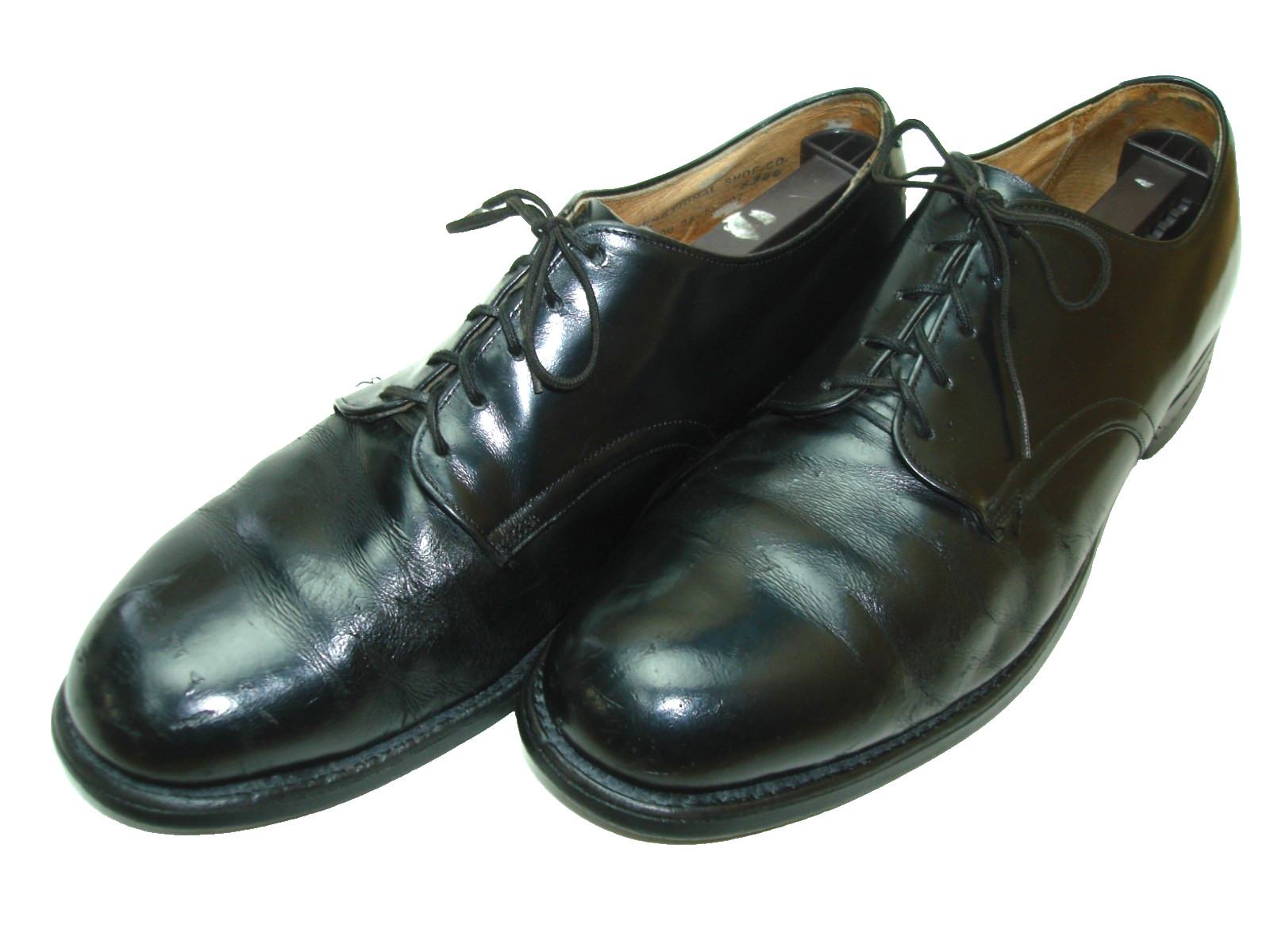 Men\'s 8  Vintage INTERNATIONAL SHOE CO DPSC Military Black Leather Uniform Derby