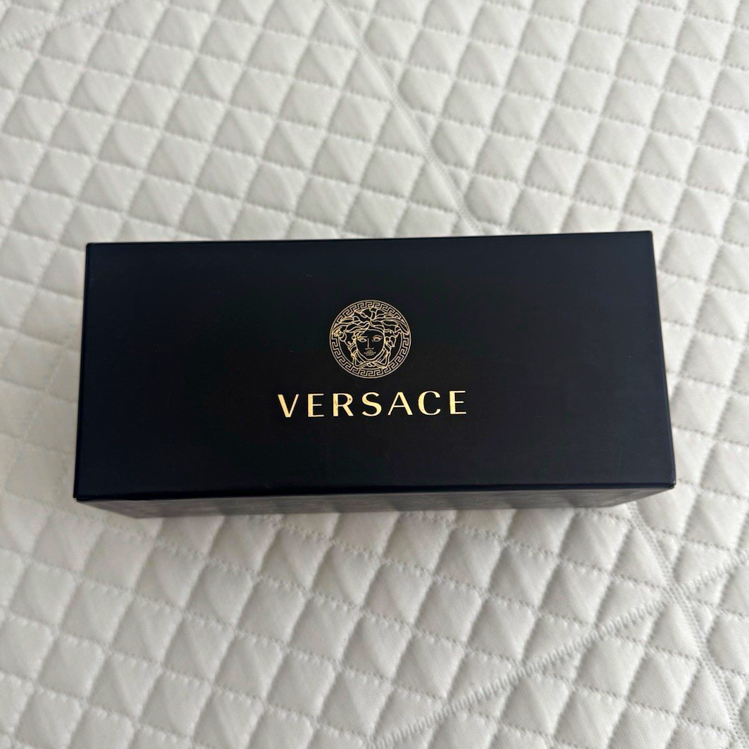 Versace Polarized Rectangle Sunglasses Black Frame Gray Lenses Versace Polarized Rectangle Sunglasses Black Frame Gray Lenses