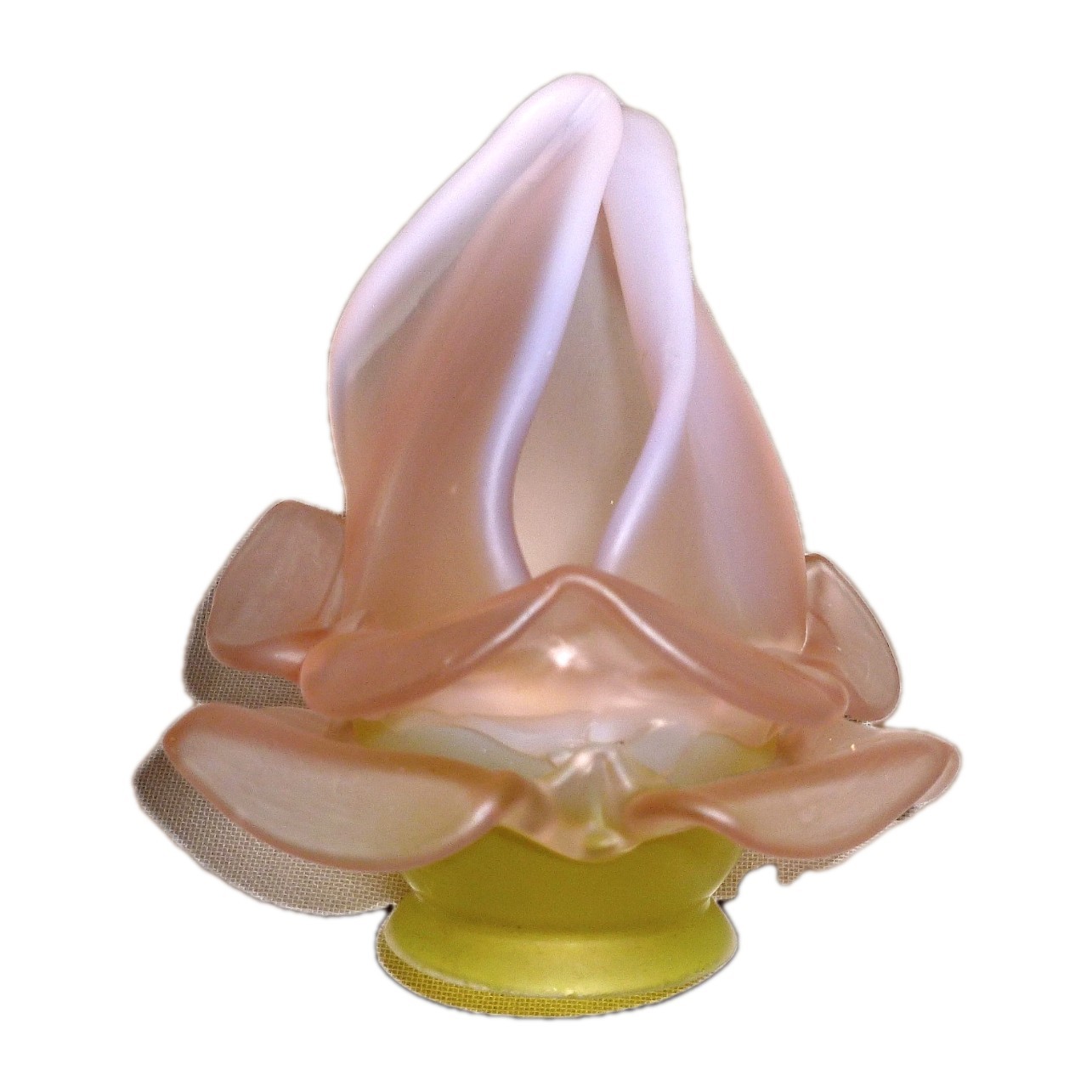 Unique Very Rare Handcrafted Antique French Two tones Glass Rose Petal Shade