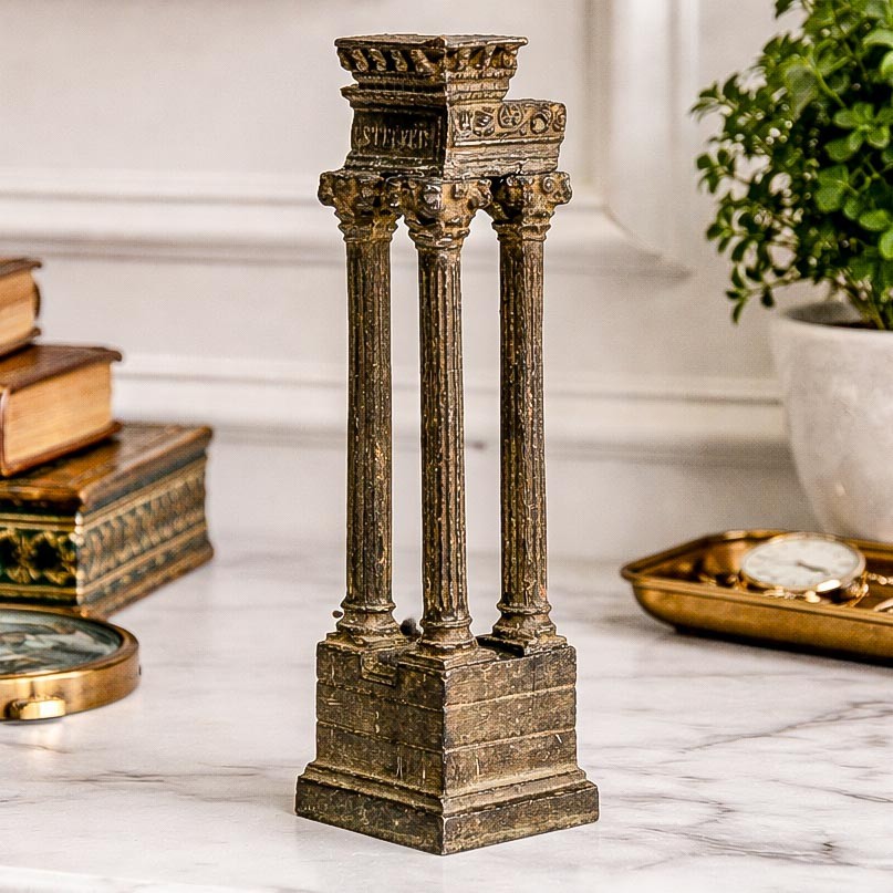 Nice Heavy Cast Metal Temple of Vespasian and Titus Rome Grand Tour Model Nice Heavy Cast Metal Temple of Vespasian and Titus Rome Grand Tour Model