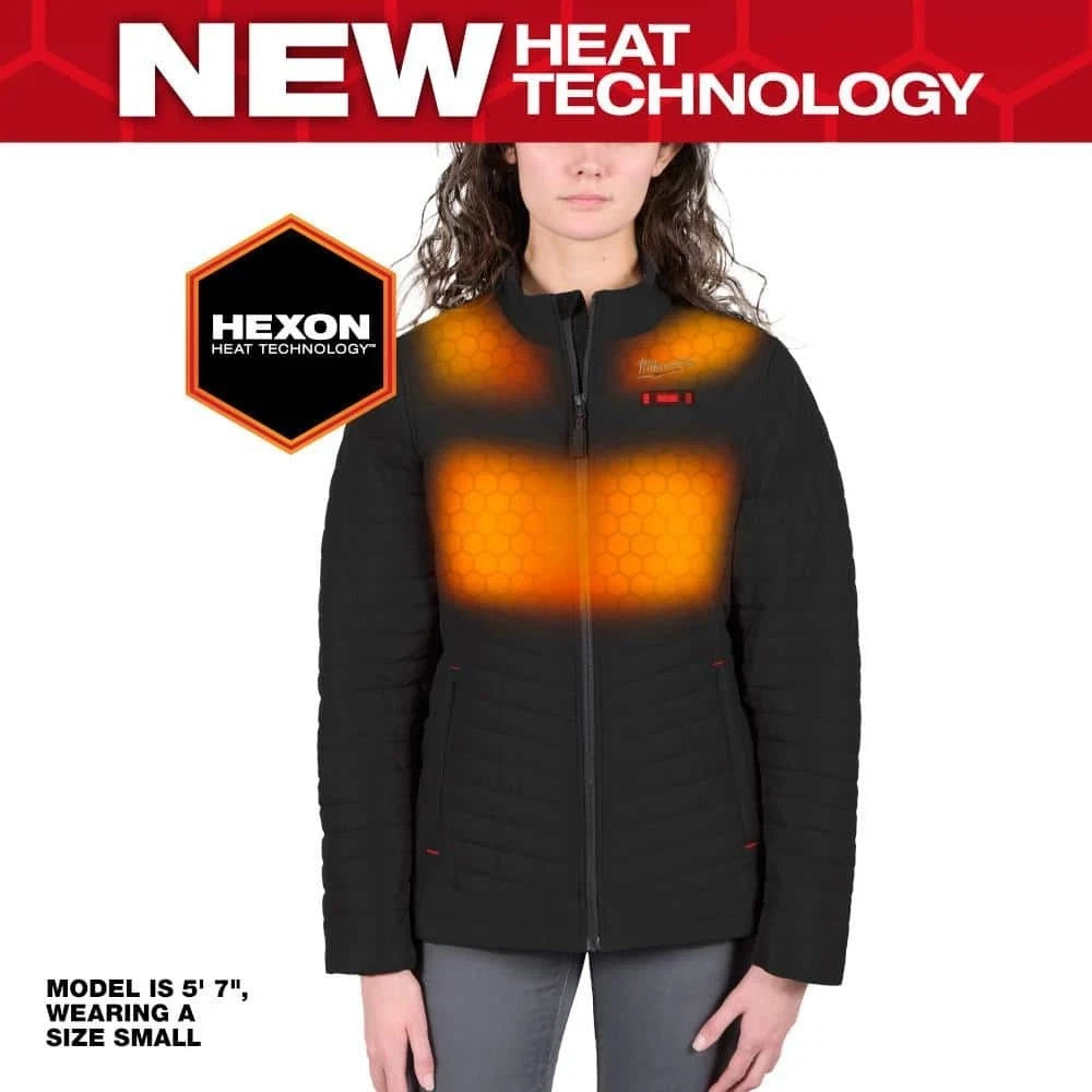 MILWAUKEE Women\'s MEDIUM BLACK HEATED JACKET w/ M12 BATTERY & CHARGER F102B-21M MILWAUKEE Women\'s MEDIUM BLACK HEATED JACKET w/ M12 BATTERY & CHARGER F102B-21M
