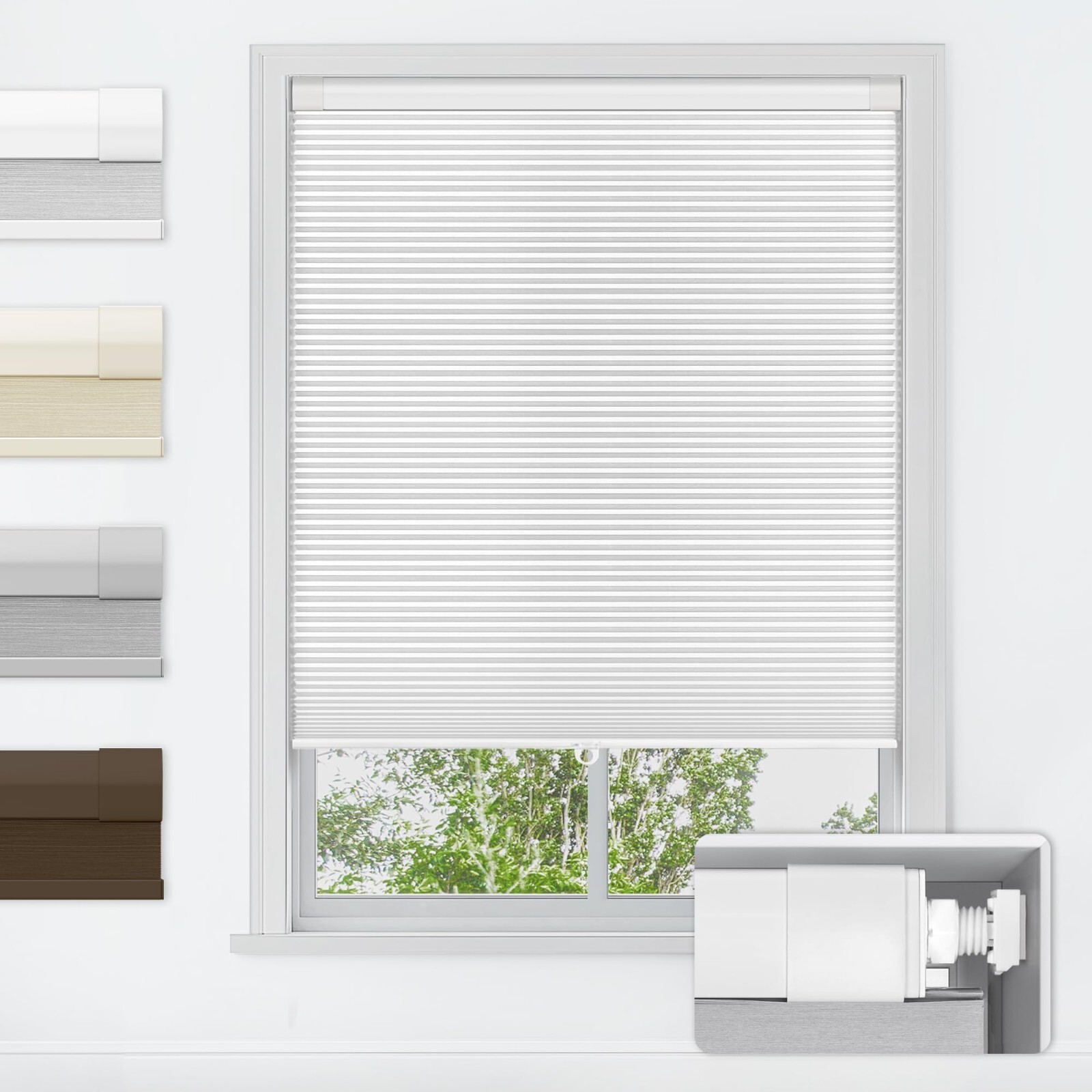 LazBlinds No Drill Cordless Cellular Blackout Shades 32x64 White Honeycomb LazBlinds No Drill Cordless Cellular Blackout Shades 32x64 White Honeycomb