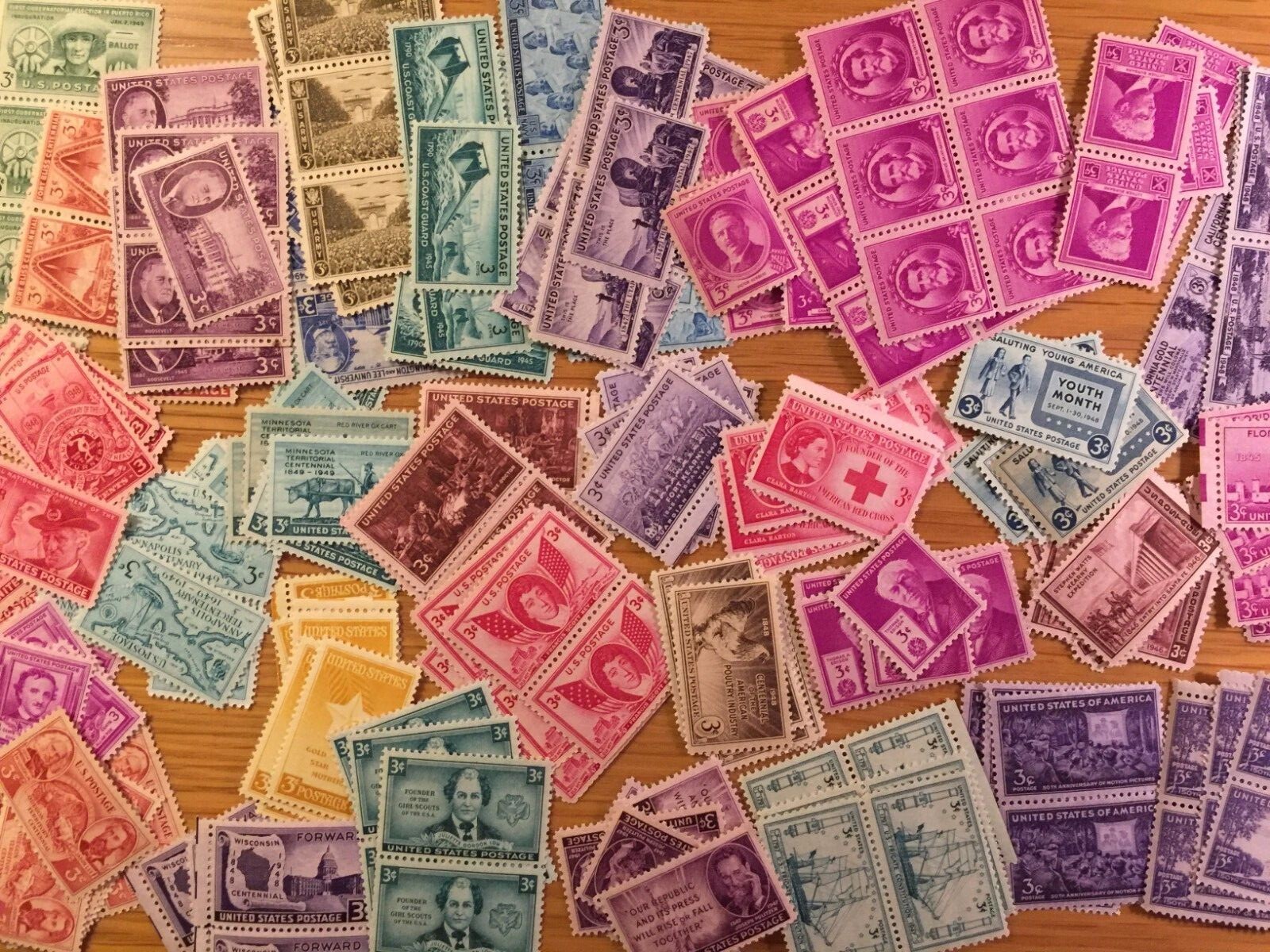 US, 1940\'S, MINT NH, ALL DIFFERENT SINGLES, 30+ STAMP COLLECTION US, 1940\'S, MINT NH, ALL DIFFERENT SINGLES, 30+ STAMP COLLECTION
