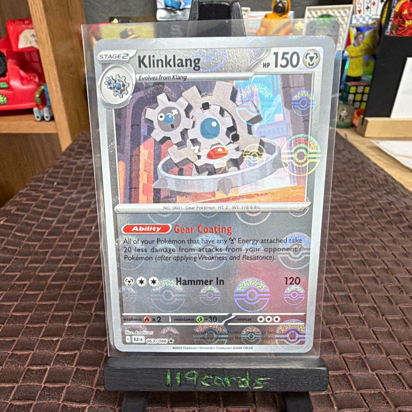 Klinklang 063/086 Black & White Rare Poke Ball Holo Stage 2 150 HP