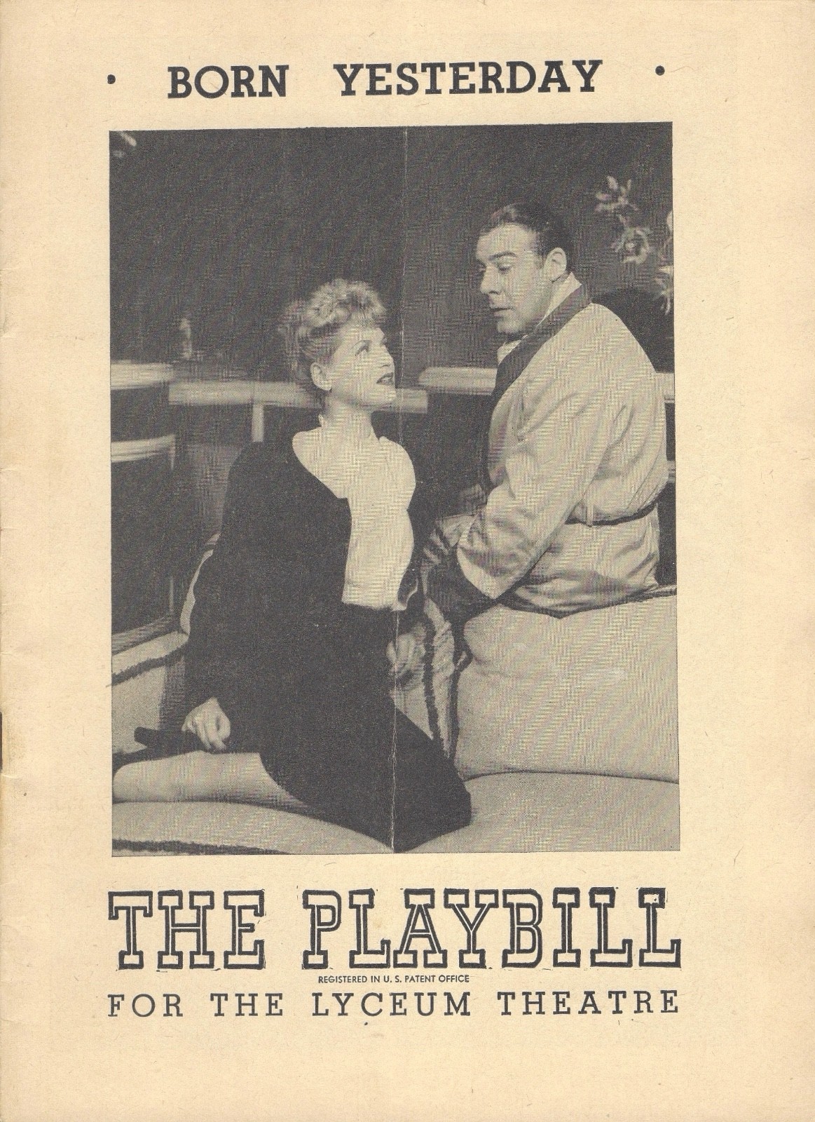 1948 Born Yesterday Playbill Judy Holliday Paul Douglas Lyceum Ted Williams