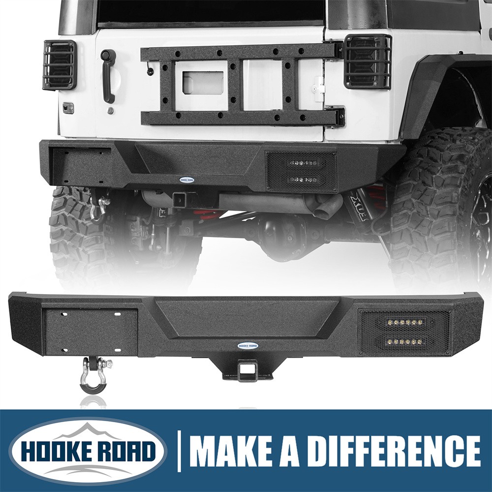 Hooke Road Rear Hitch Bumper For 2007-2018 Jeep Wrangler JK Hooke Road Rear Hitch Bumper For 2007-2018 Jeep Wrangler JK