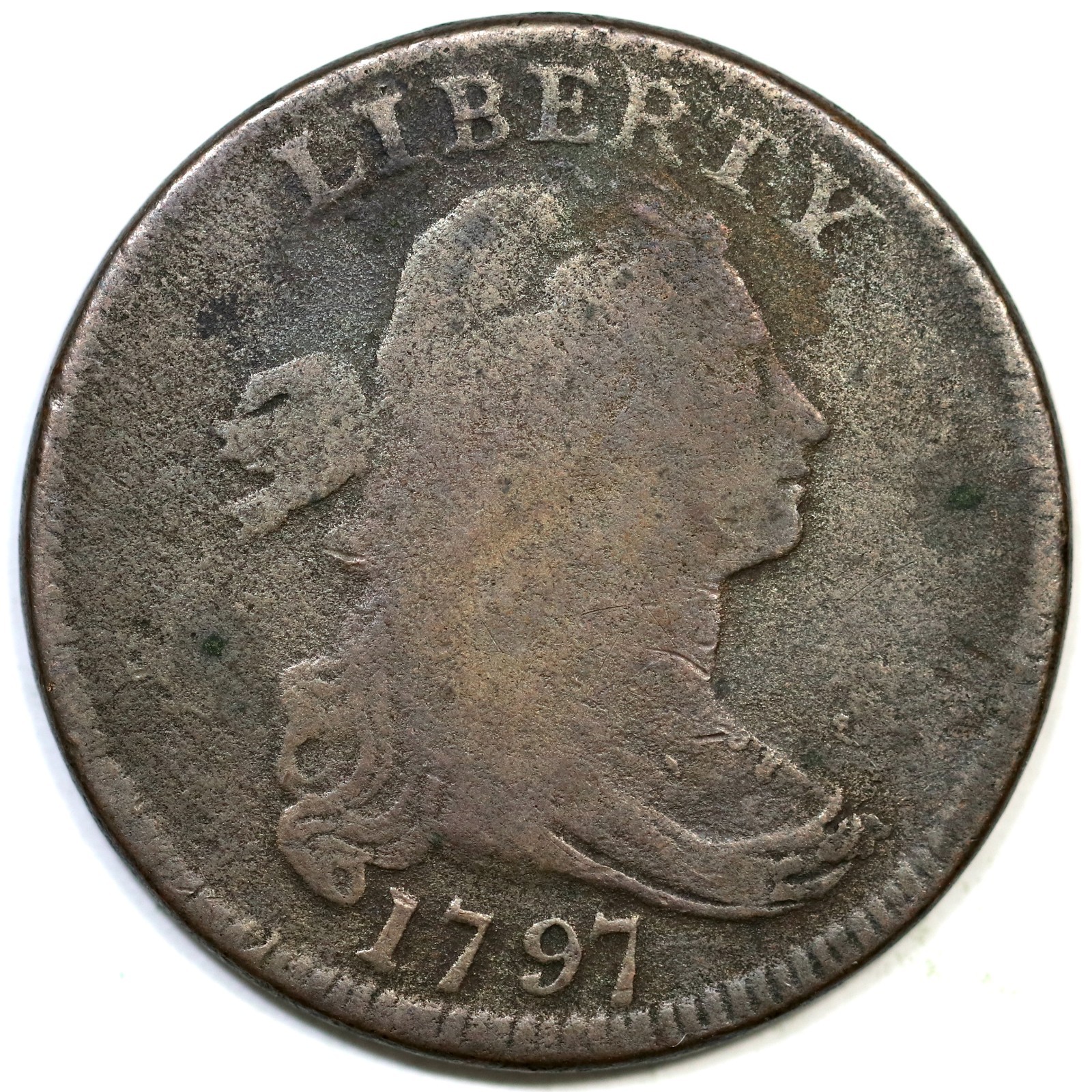 1797 S-137 R-2 Draped Bust Large Cent Coin 1c 1797 S-137 R-2 Draped Bust Large Cent Coin 1c
