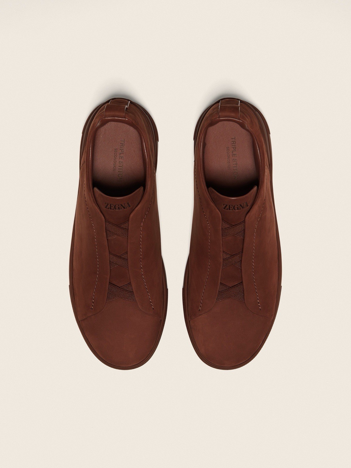 Worn 1x $1690 Zegna Tobacco Secondskin Nubuck Triple Stitch, 11 US Worn 1x $1690 Zegna Tobacco Secondskin Nubuck Triple Stitch, 11 US
