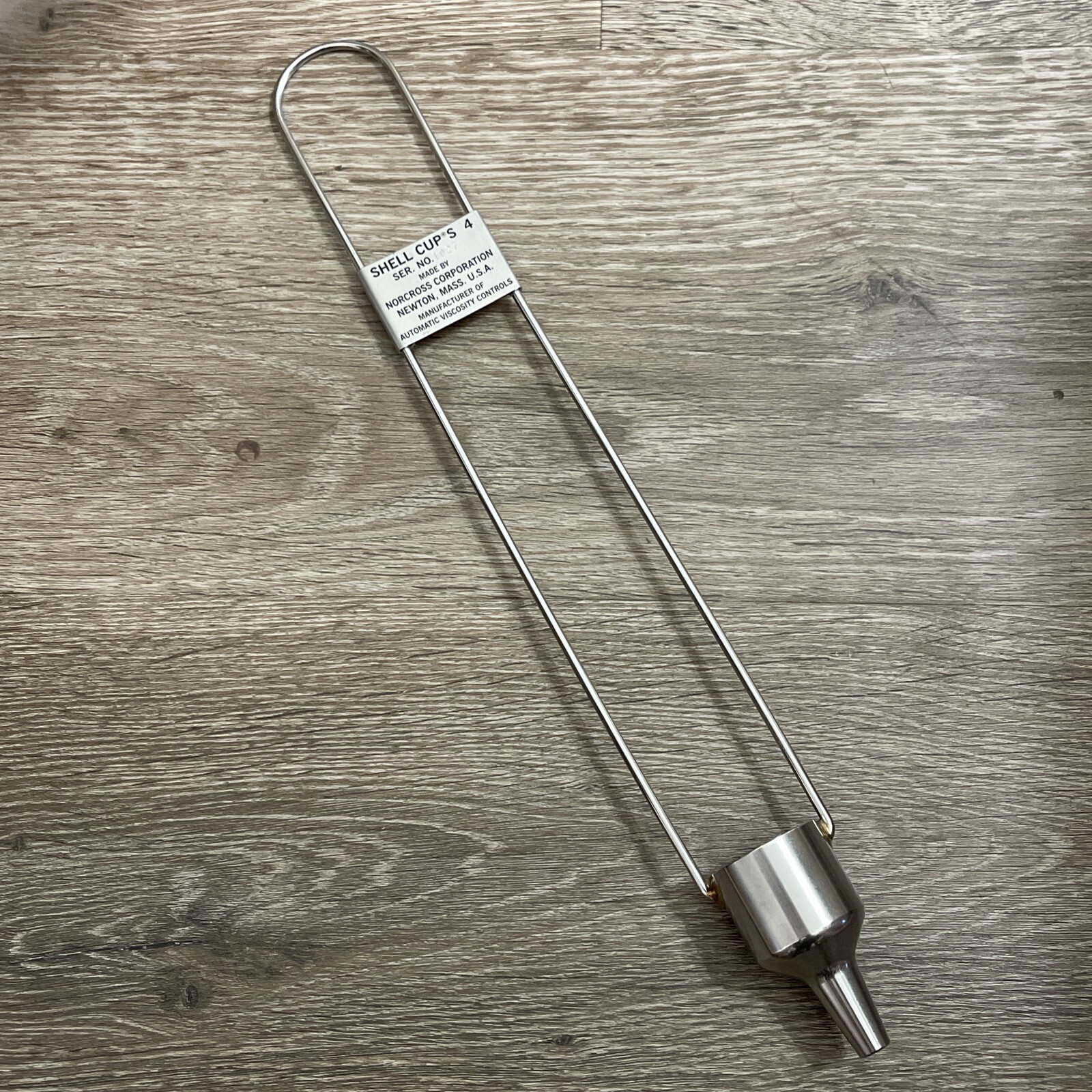 NORCROSS SHELL CUP S4 VISCOMETER NORCROSS CORPORATION NEWTON #4 NORCROSS SHELL CUP S4 VISCOMETER NORCROSS CORPORATION NEWTON #4