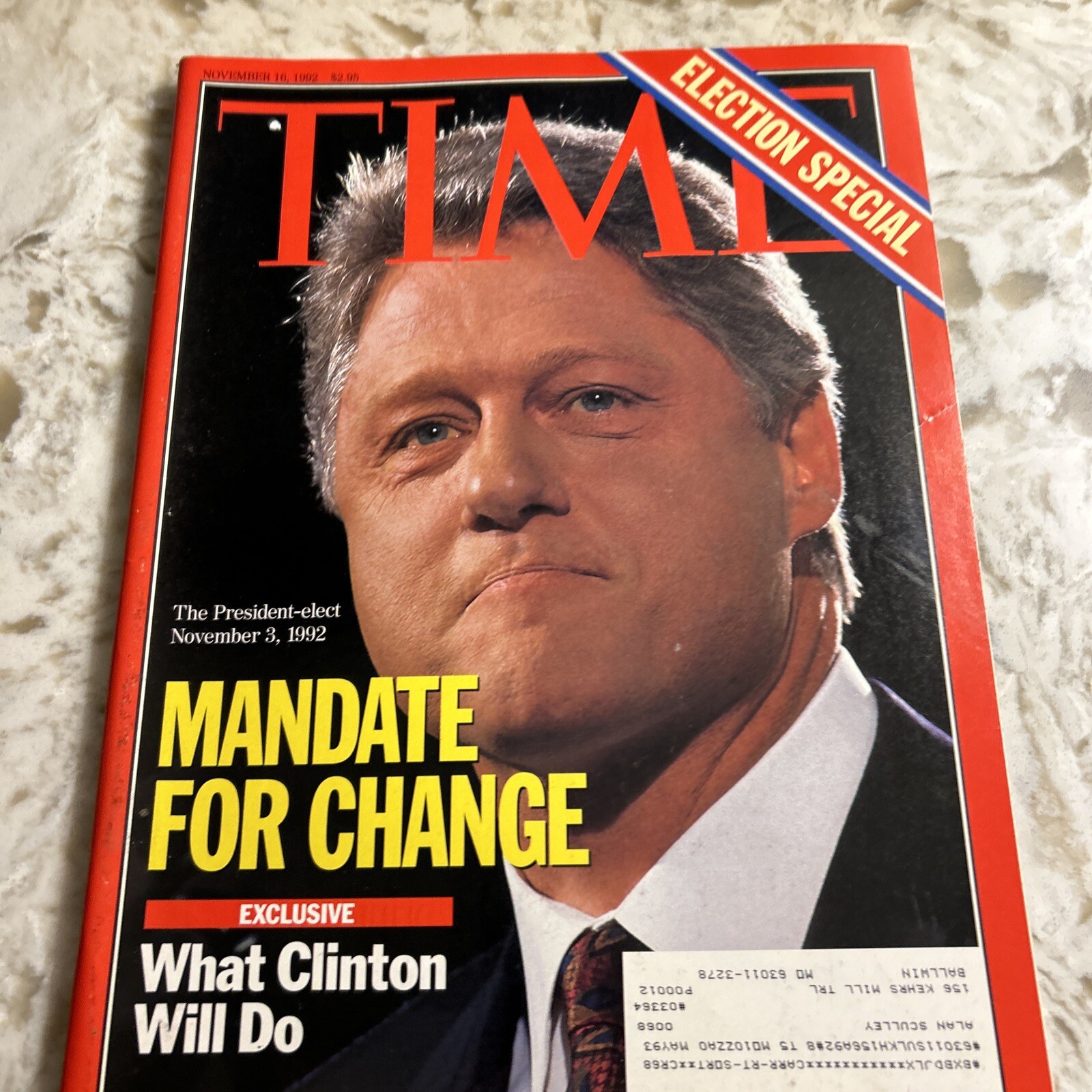 Time Magazine November 16, 1992 Mandate For Change Time Magazine November 16, 1992 Mandate For Change