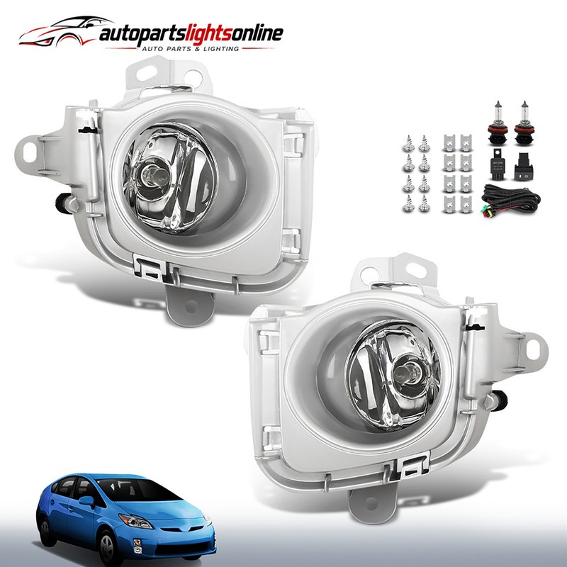 Fit For 10-11 Toyota Prius Fog Lights Front Bumper Lamps with Bulbs+Wiring Pair