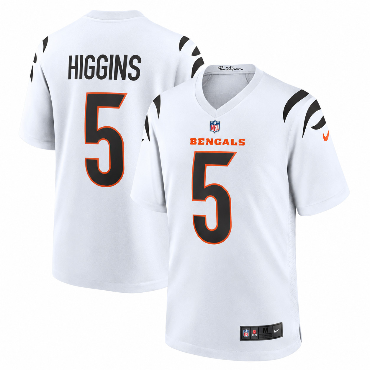 NWT Men's #5 Tee Higgins White Jersey/Orange/Black