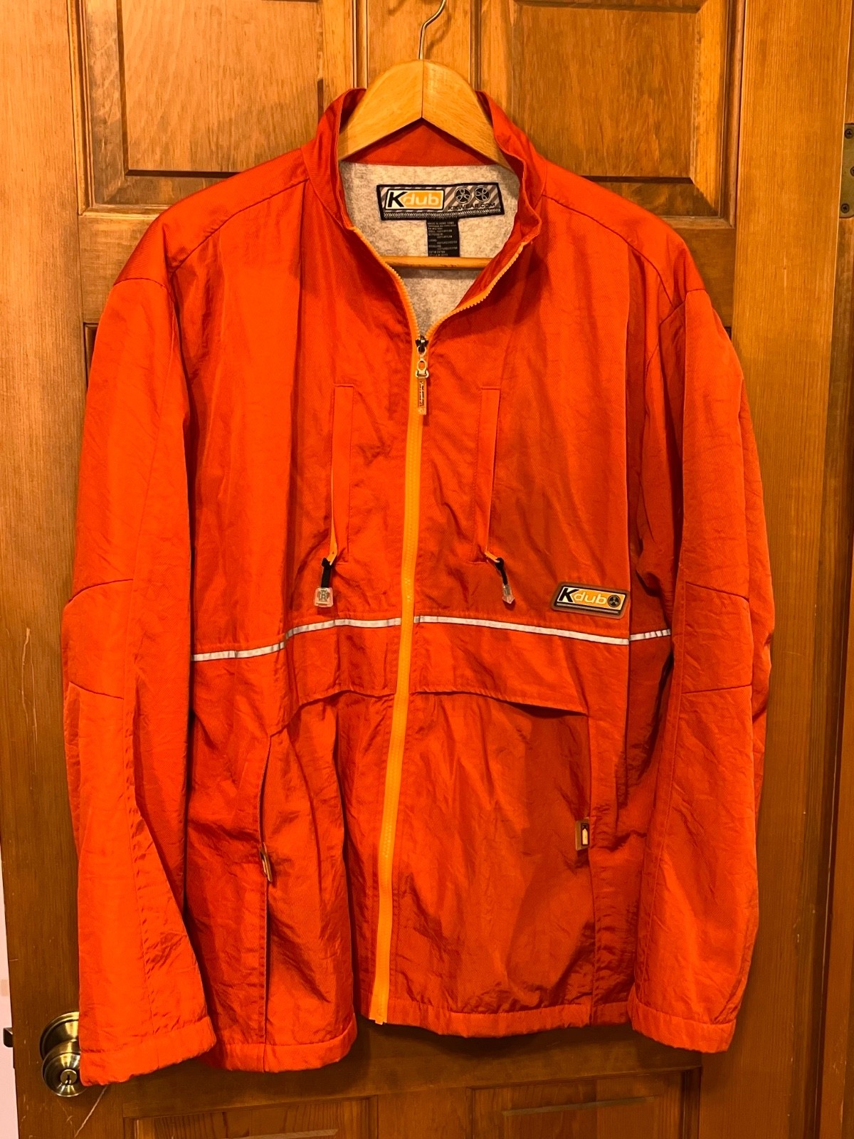Men Sz XL ~ RARE Vintage ~ KIKWEAR  Kdub Burnt Nuclear Orange Jacket
