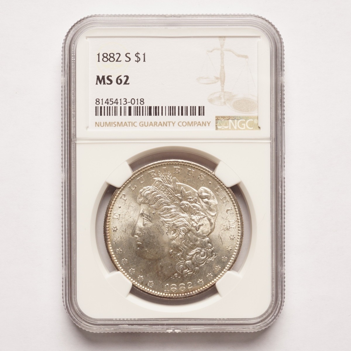 1882-S Morgan Silver Dollar NGC MS62 1882-S Morgan Silver Dollar NGC MS62