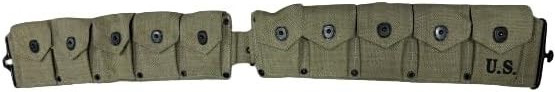 U.S.WWII Springfield M1923 Garand Canvas 10 Pocket Belt-OD GREEN U.S.WWII Springfield M1923 Garand Canvas 10 Pocket Belt-OD GREEN