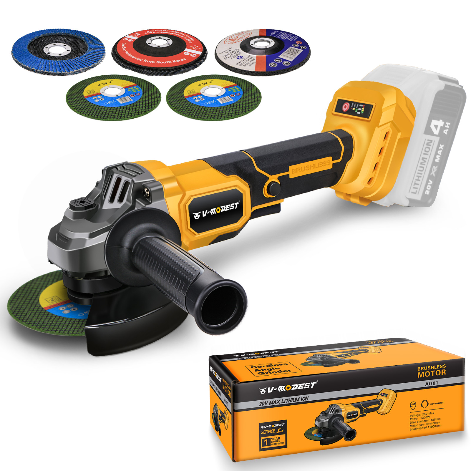 Cordless Angle Grinder For Dewalt 20V Battery 4-1/2\ Cordless Angle Grinder For Dewalt 20V Battery 4-1/2\