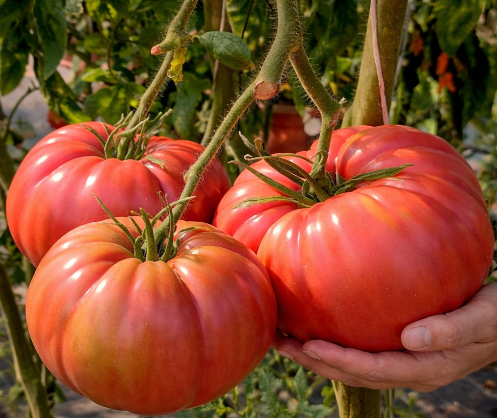 100  Heirloom Giant Pink Belgium Tomato Seeds - Up To 5LB Indeterminate Tomato