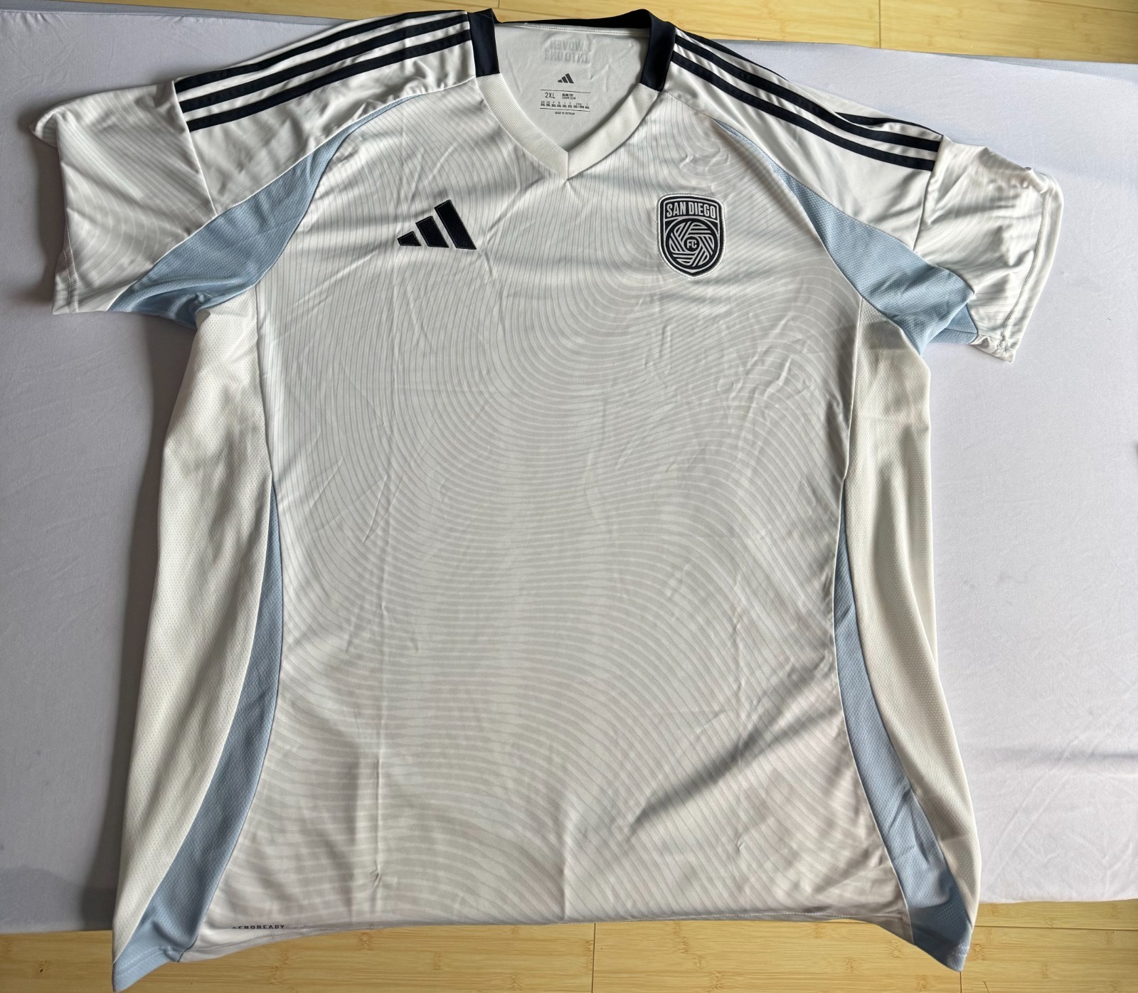 Adidas San Diego FC Jersey Men’s 2XL White MLS Soccer AEROREADY SDFC