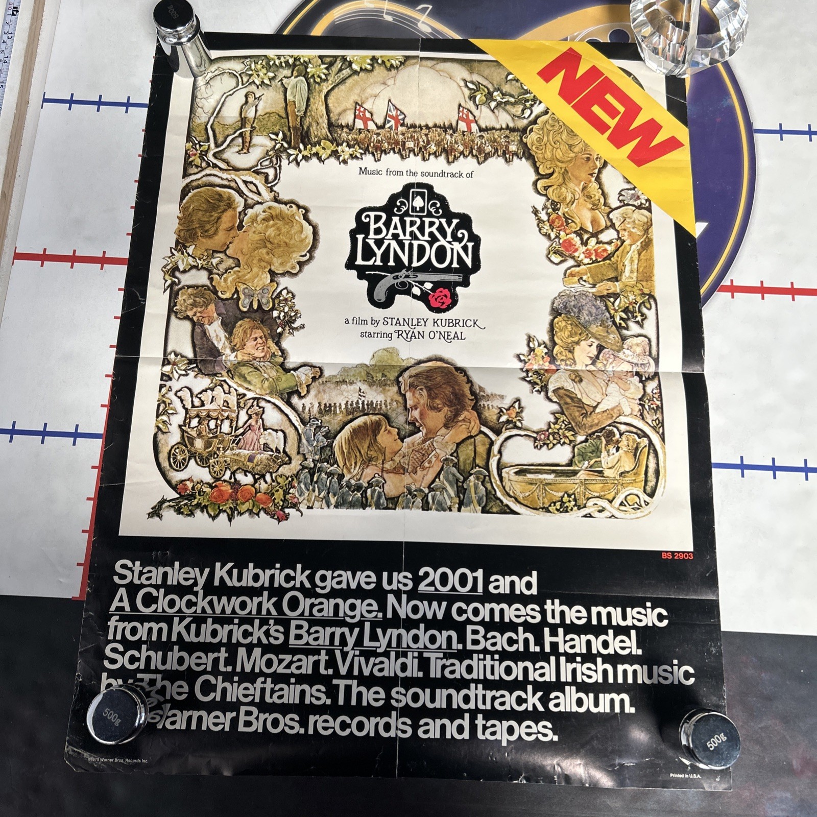 Barry Lyndon 1975 Soundtrack Poster 19” X 25” - Damaged *check pictures*