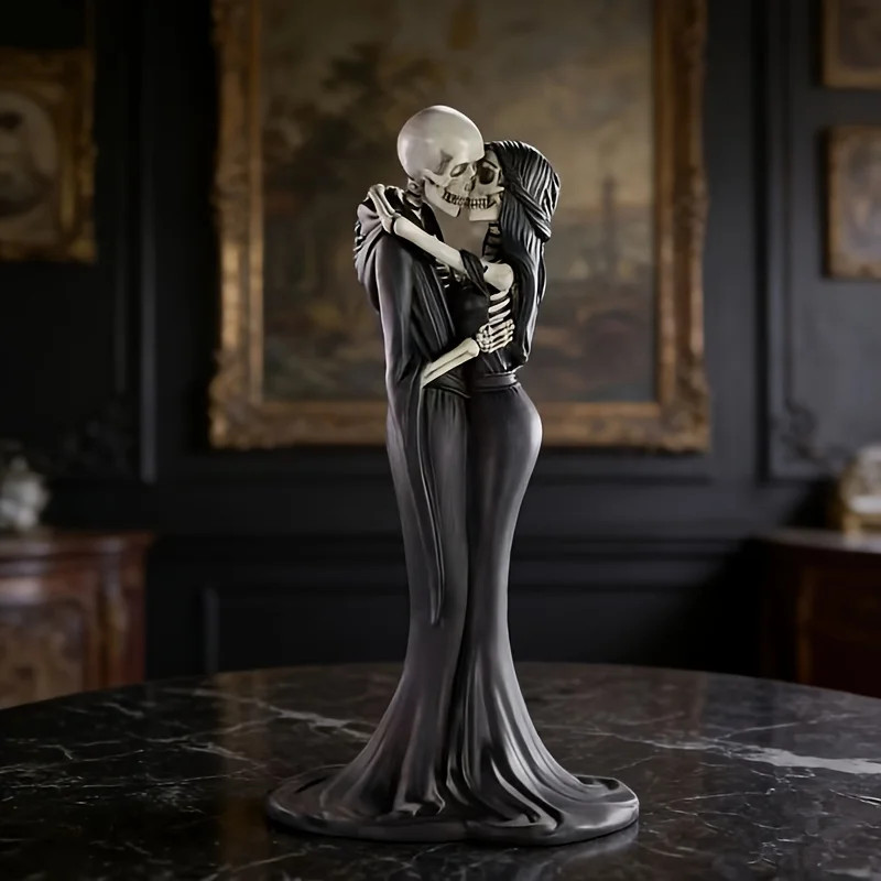 Skeleton Couple Statue, Halloween Resin Ornament, New Gothic Home Decor 2026
