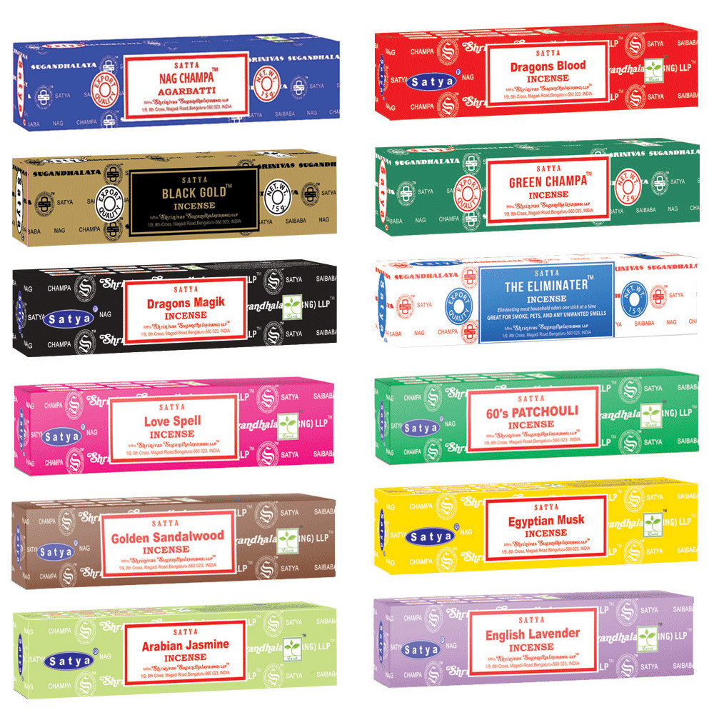 Incense Sticks Satya Original 12 Pack Box 180g 15g Each Nag Champa Incense Sticks Satya Original 12 Pack Box 180g 15g Each Nag Champa