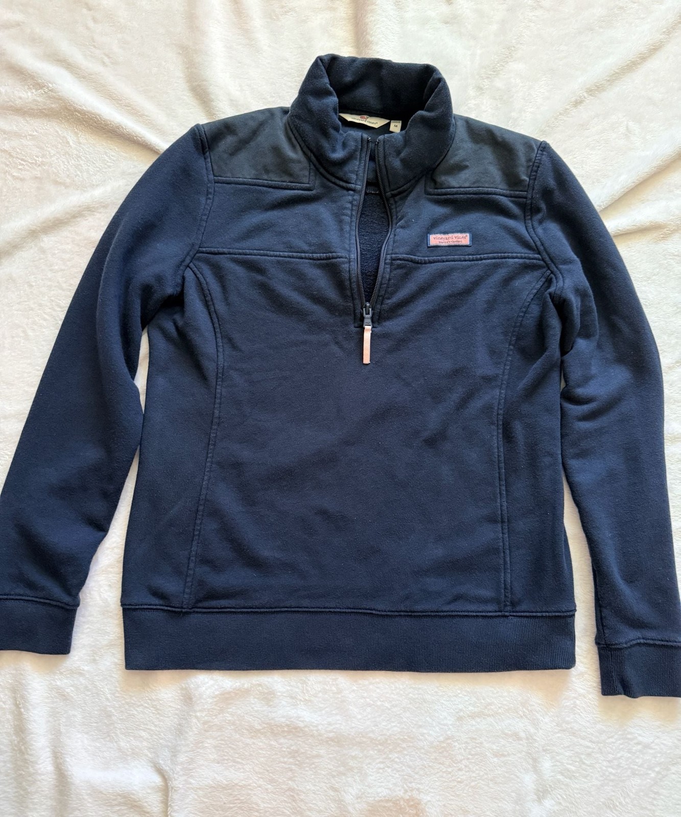 Vineyard Vines 1/4 Zip Pullover Size M Navy Blue Cotton Sweatshirt