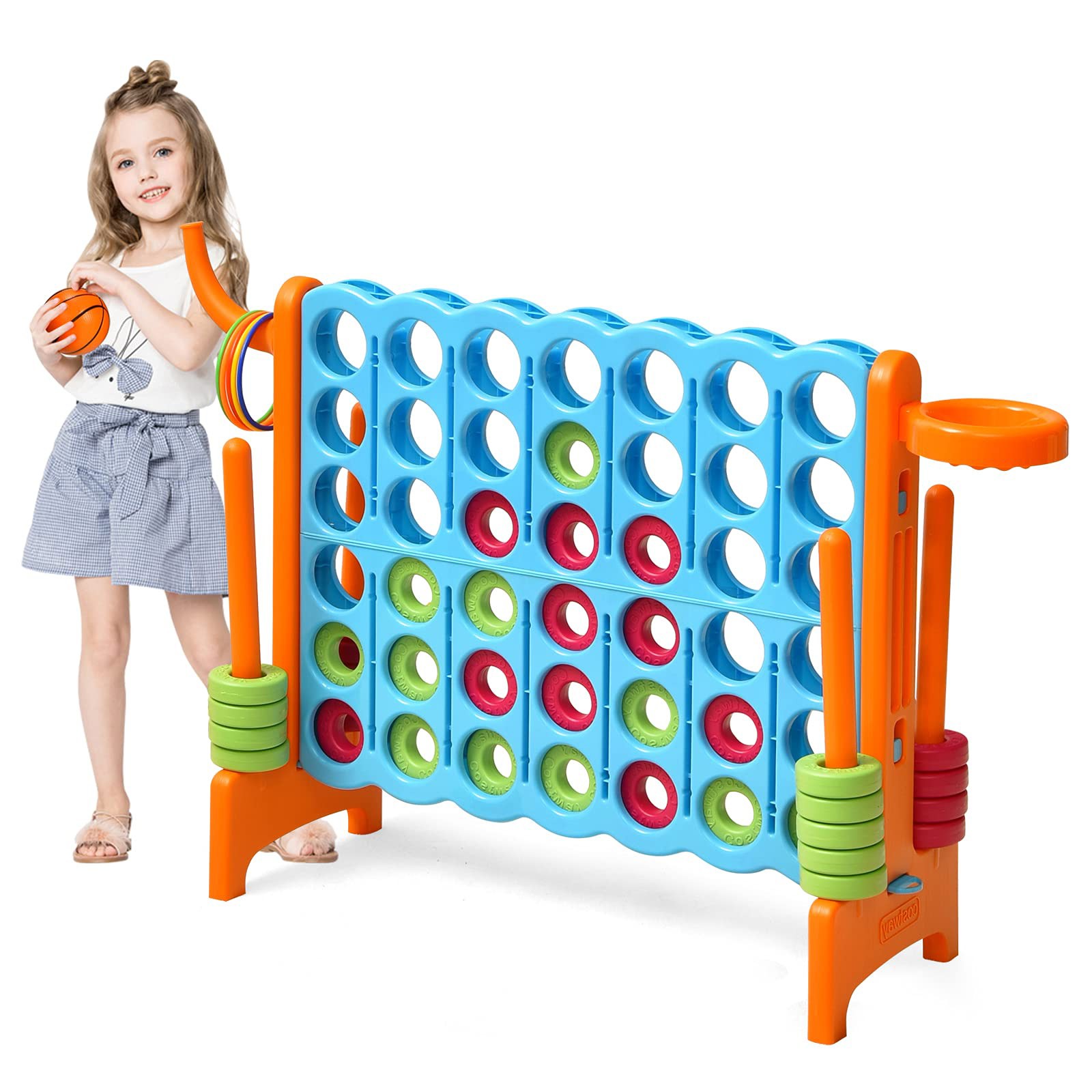 Jumbo 4-to-Score Giant Game Set for Kids & Adults, 2.5Ft Indoor Outdoor Game Jumbo 4-to-Score Giant Game Set for Kids & Adults, 2.5Ft Indoor Outdoor Game