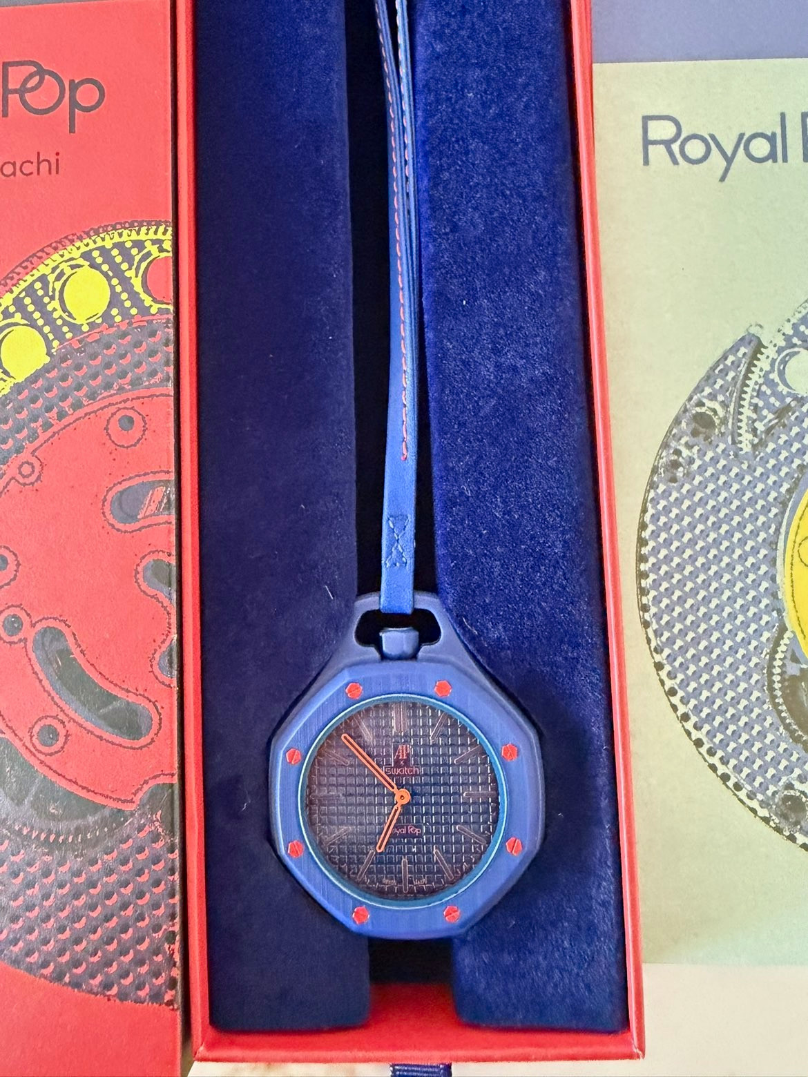 Swatch Royal Pop Orenji Hachi Limited Edition Quartz Blue Octagon Watch