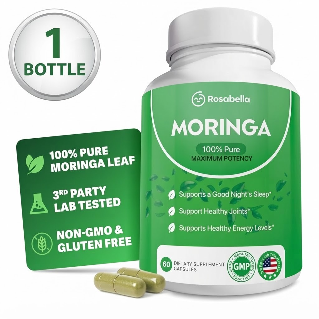 RosabeIIa Moringa Capsules-100% Pure Moringa Powder,Antioxidants-60capsu