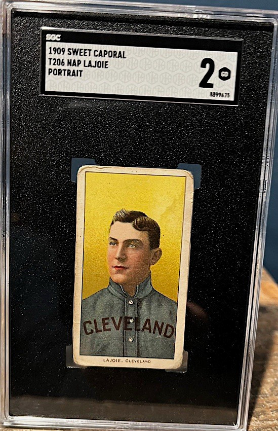 1909-11 T206 Sweet Caporal Nap Lajoie Portrait SGC 2 Graded Cleveland Naps 1909-11 T206 Sweet Caporal Nap Lajoie Portrait SGC 2 Graded Cleveland Naps