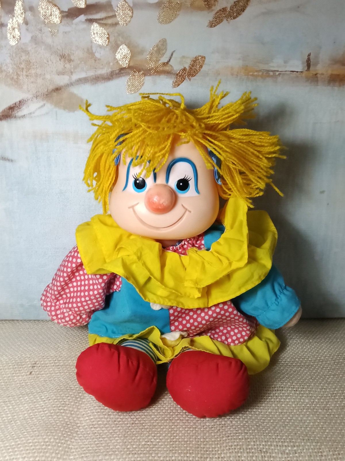 VTG 1984 Dakin CHEERY-TEARY CLOWN Two Face Plush Dream Doll Sad Happy Vinyl 