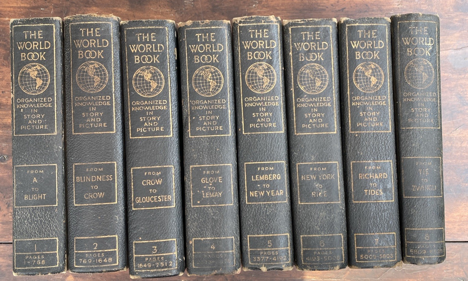 Antique 1918 Word Book Encyclopedia Set Complete 8 Vol. Hanson Roach Fowler Co