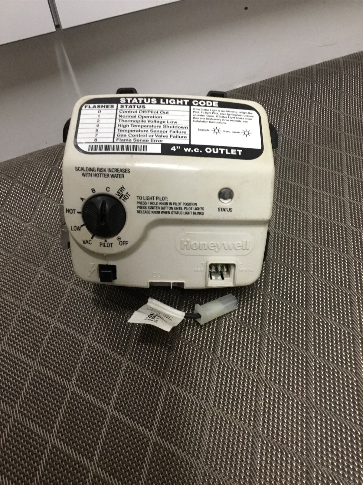 Honeywell Water Heater Gas Valve WV8840B1158 Tested Honeywell Water Heater Gas Valve WV8840B1158 Tested