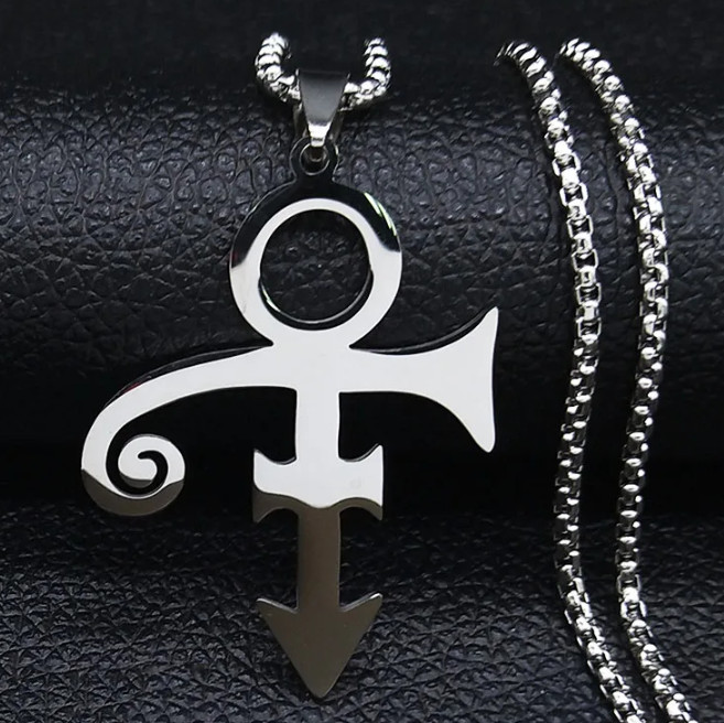 New Prince Love Symbol Necklace Large Stainless Pendant Peace Rip Memorial New Prince Love Symbol Necklace Large Stainless Pendant Peace Rip Memorial