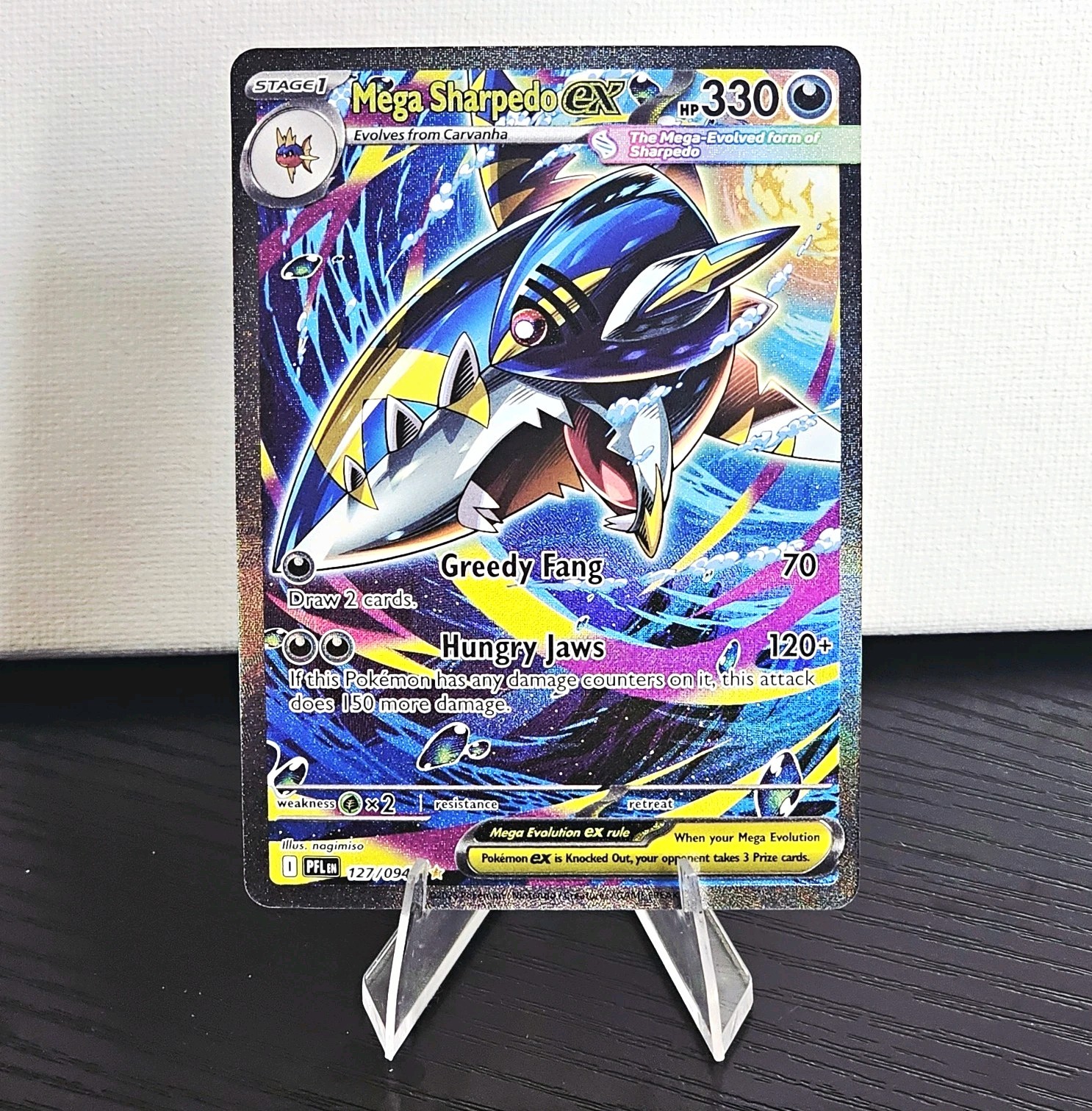 Pokémon Mega Sharpedo ex 127/094 Phant Flames EN⭐⭐ Special Illustration Rare NM