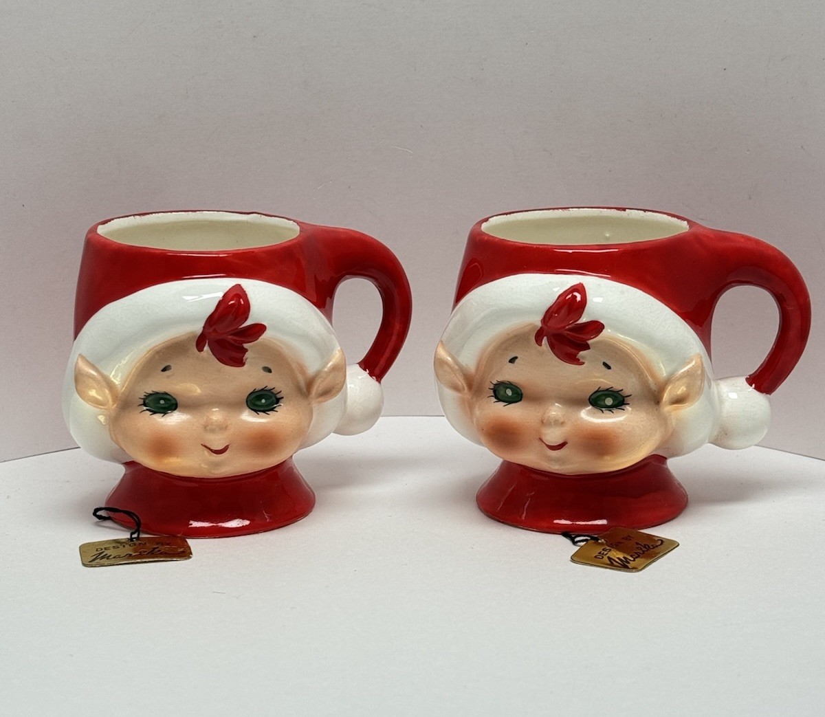 RARE 1 Vtg Lefton Pixie Elf Cup JAPAN 3545 Design By Marika Green Eyes NEW RARE 1 Vtg Lefton Pixie Elf Cup JAPAN 3545 Design By Marika Green Eyes NEW