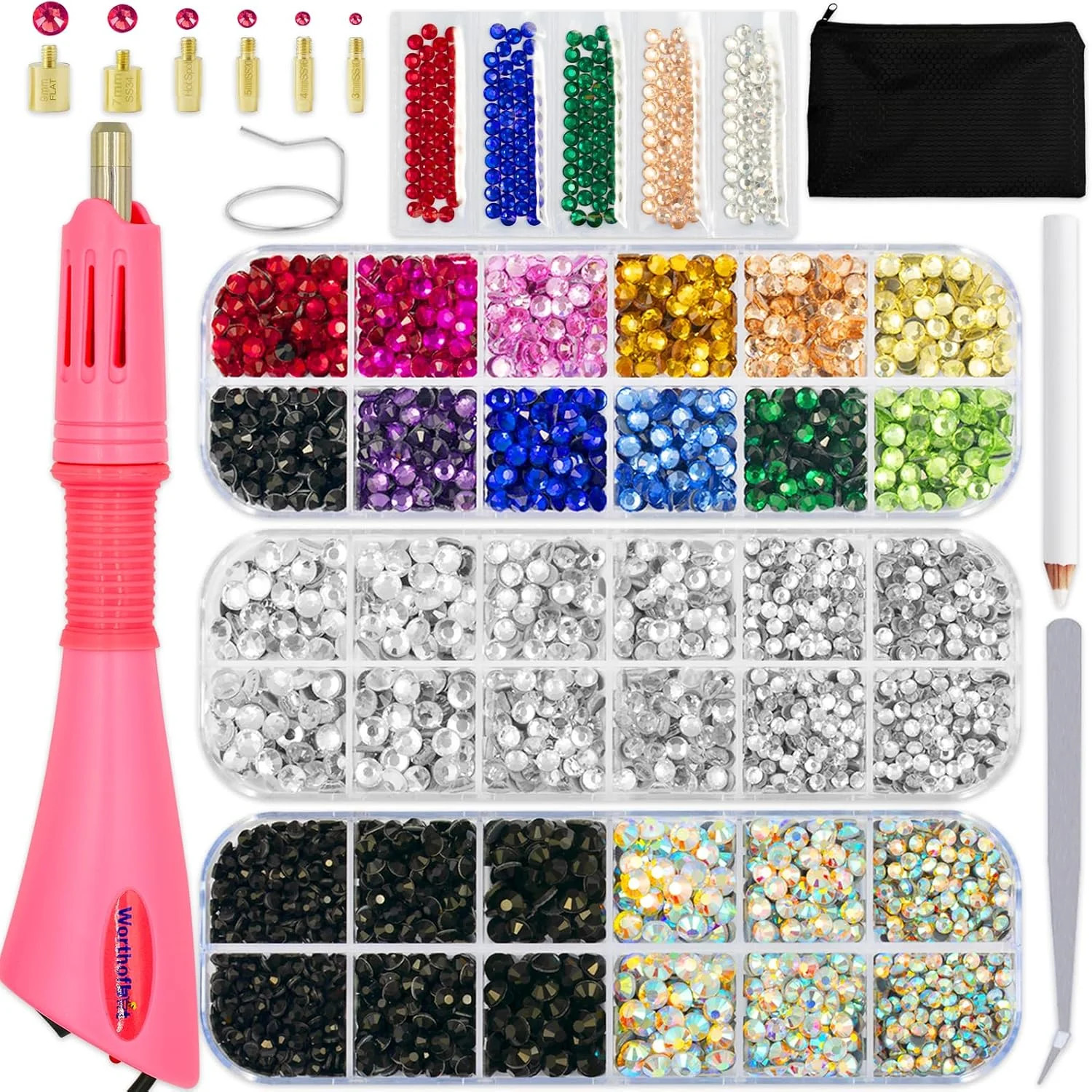 Creative Bedazzling Kit with Applicator Tool – 5200 Rhinestones for DIY Makers