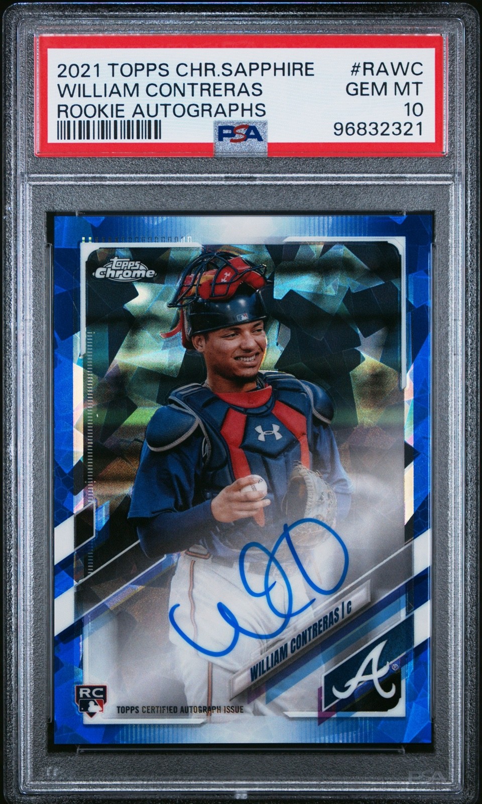 PSA 10 William Contreras 2021 Topps Chrome Sapphire Edition - Rookie Autographs PSA 10 William Contreras 2021 Topps Chrome Sapphire Edition - Rookie Autographs