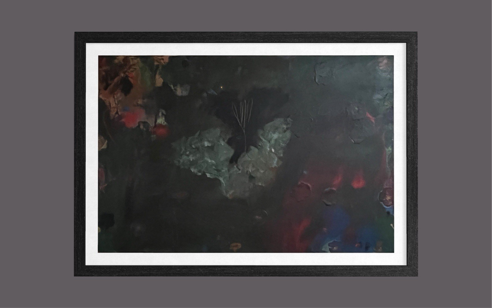 Moody Dark Gothic Floral Abstract Painting Dark Academia \