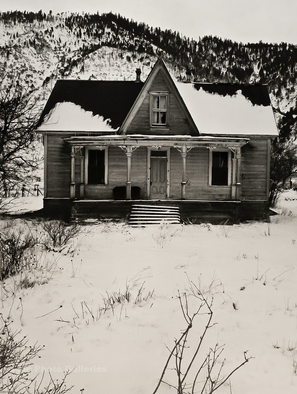 1960/72 Vintage ANSEL ADAMS Winter Farm House Nevada Landscape Photo Art 11X14